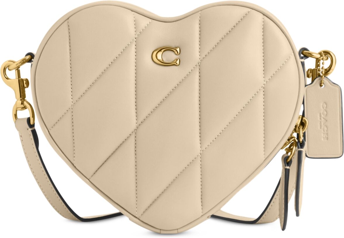 Coach Quilted Leather Heart Crossbody - White