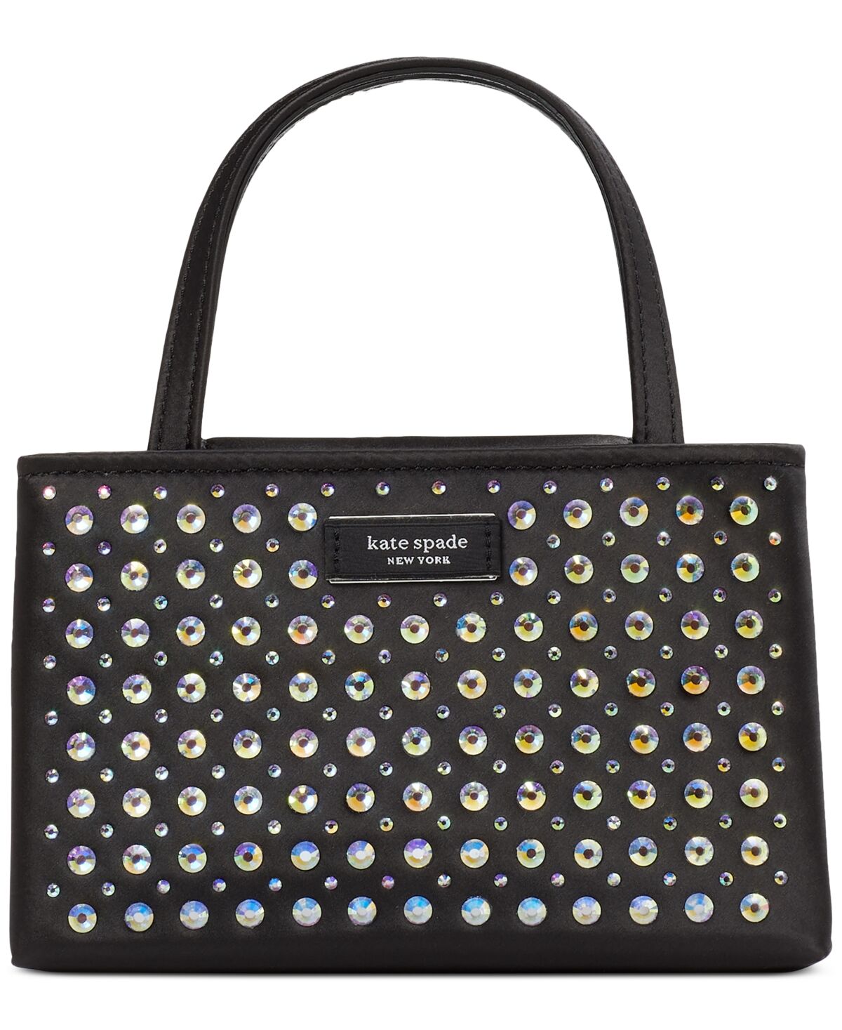 kate spade new york Sam Icon Crystal Embellished Fabric Mini Tote - Black