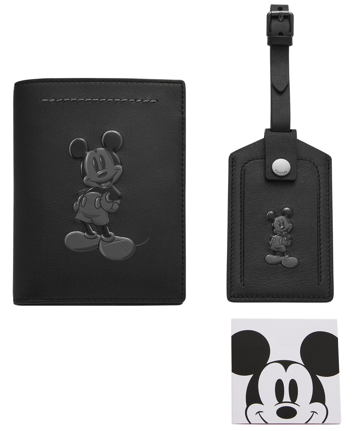 Fossil x Disney Special Edition Passport Case and Luggage Tag Gift Set - Black
