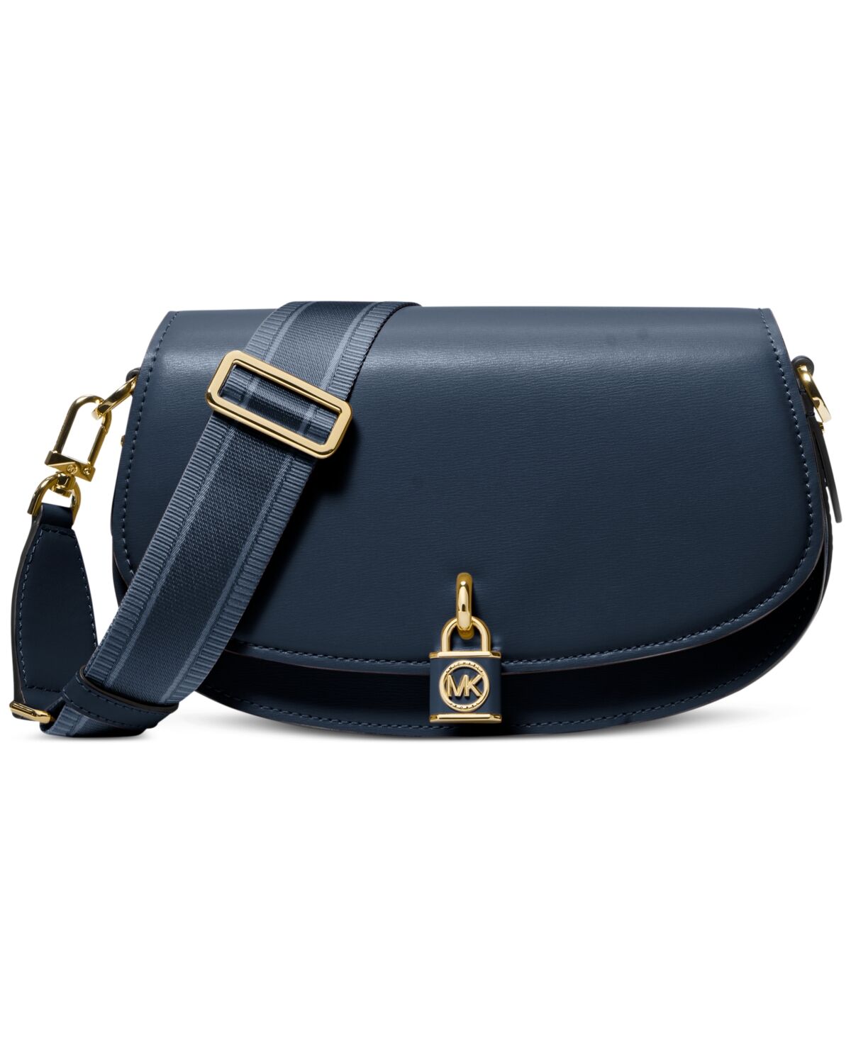 Michael Kors Michael Michael Kors Mila Medium Leather East West Sling Messenger - Navy