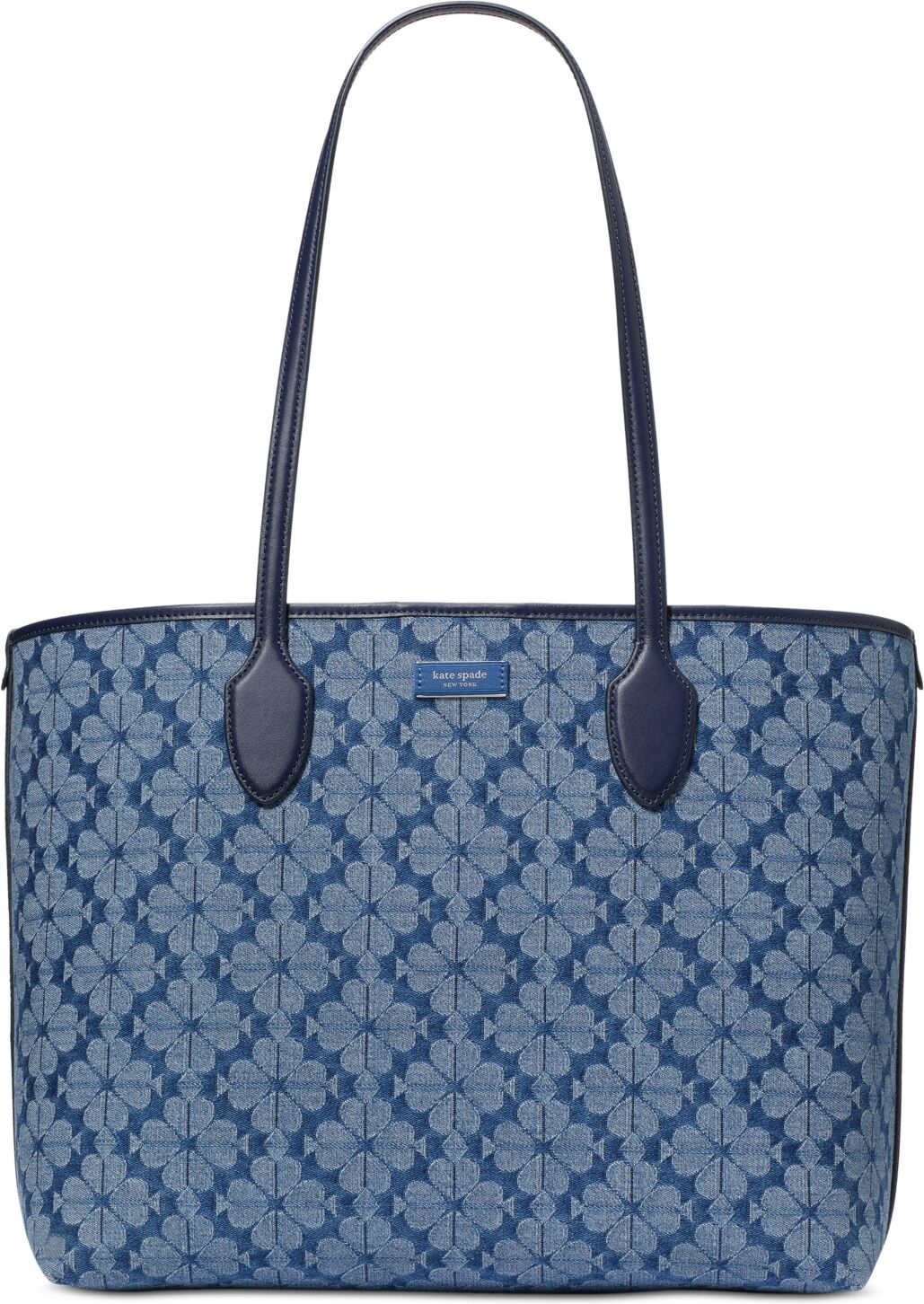 Kate Spade New York Spade Flower Jacquard Denim Bleecker Medium Tote - Parisian Navy Multi