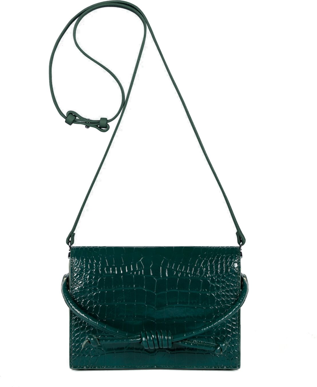 Esin Akan Women's Midi Chelsea Clutch Bag - Green Croc