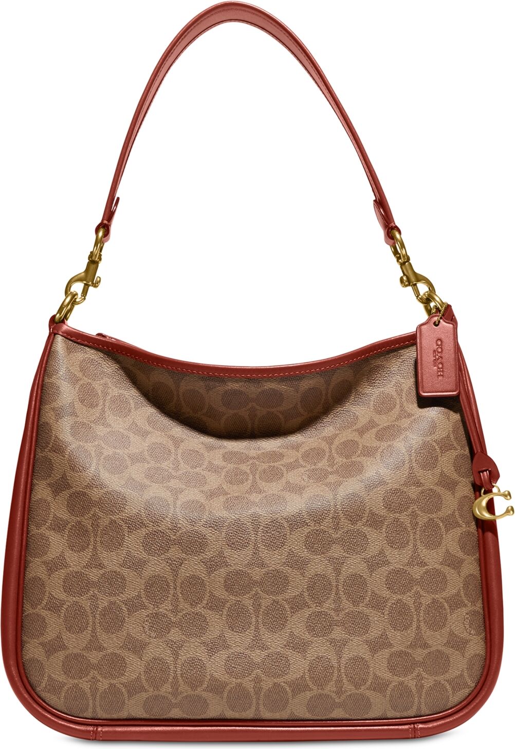 Coach Coated Canvas Signature Cary Shoulder Bag - Tan Rust