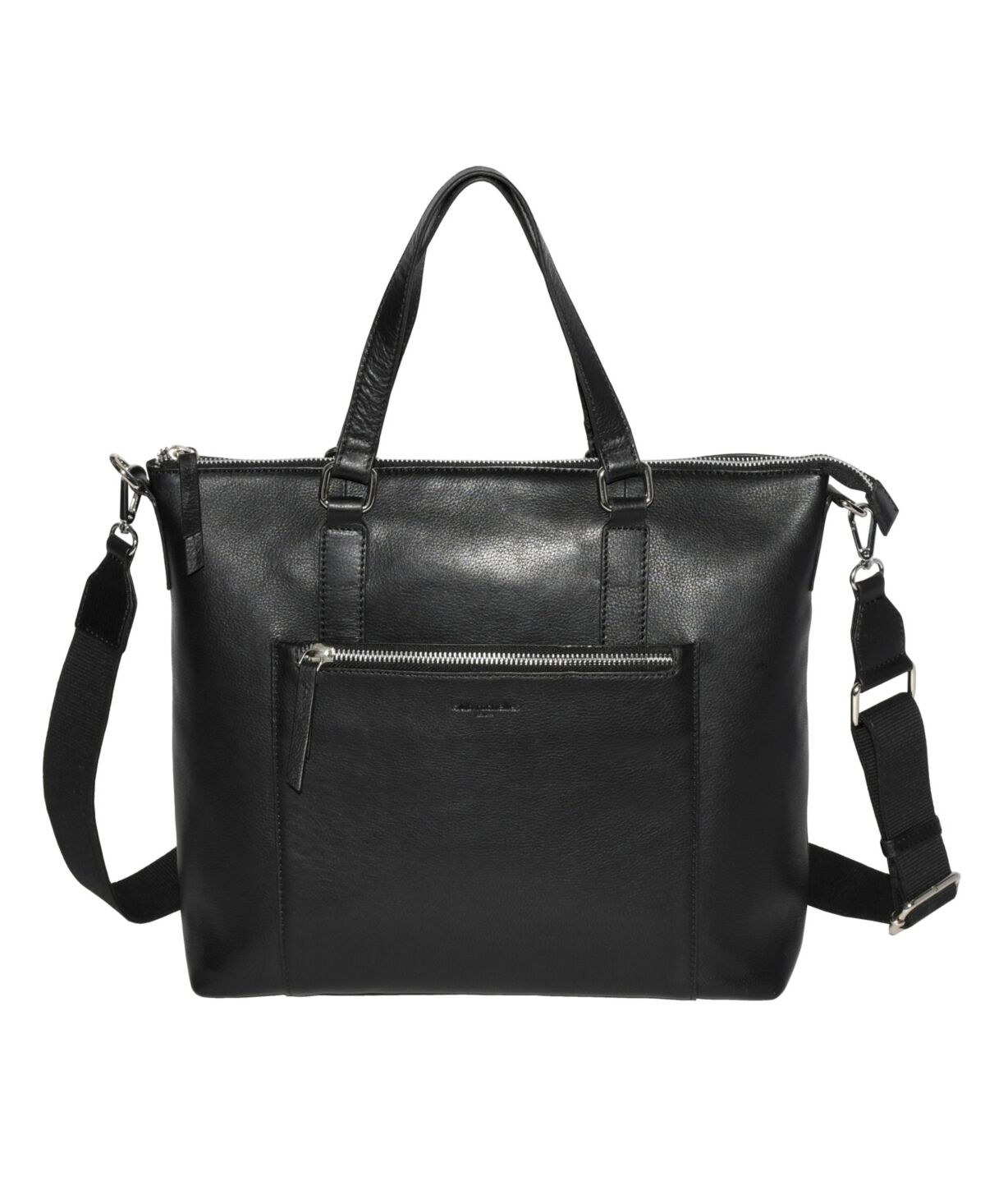 Club Rochelier Ladies Large Leather Crossbody Business Tote Bag - Black