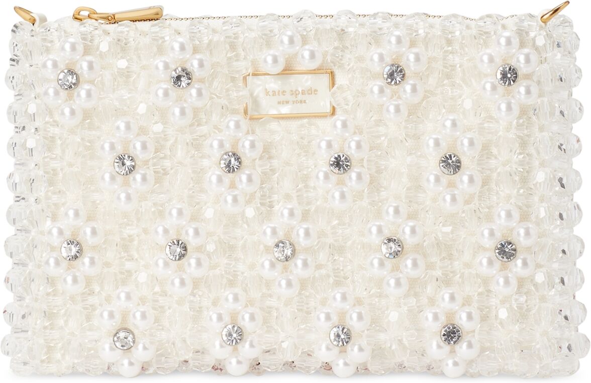 kate spade new york Purl Flower Beaded Mini Shoulder Bag - Cream