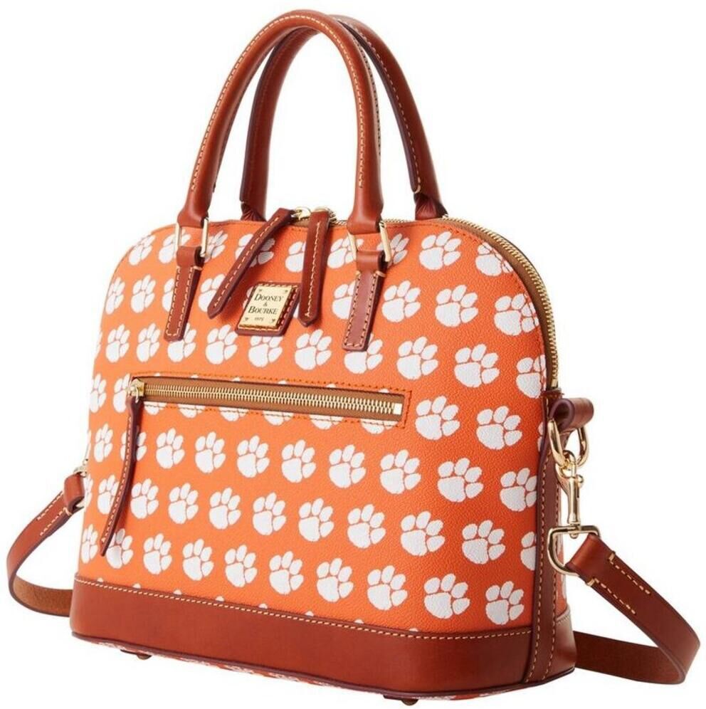 Dooney & Bourke Women's Dooney & Bourke Clemson Tigers Signature Zip Satchel Purse - Orange