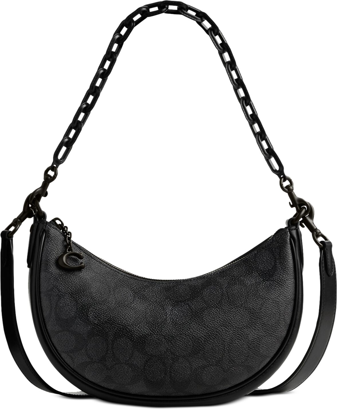 Coach Coated Canvas Signature Mira Shoulder Bag - Black