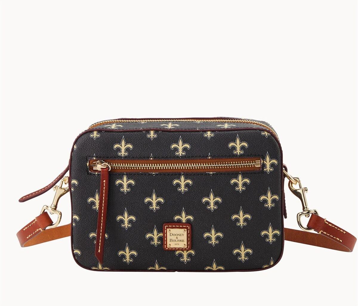 Dooney & Bourke Women's Dooney & Bourke New Orleans Saints Signature Camera Zip Crossbody Purse - Black