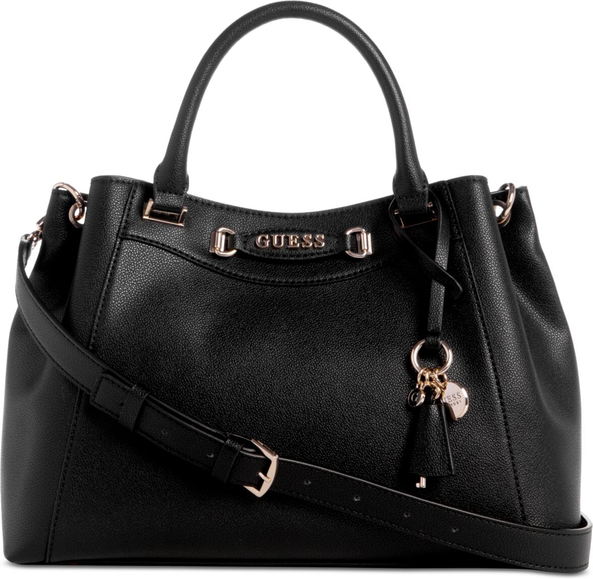 Guess Emera Medium Girlfriend Satchel - Black