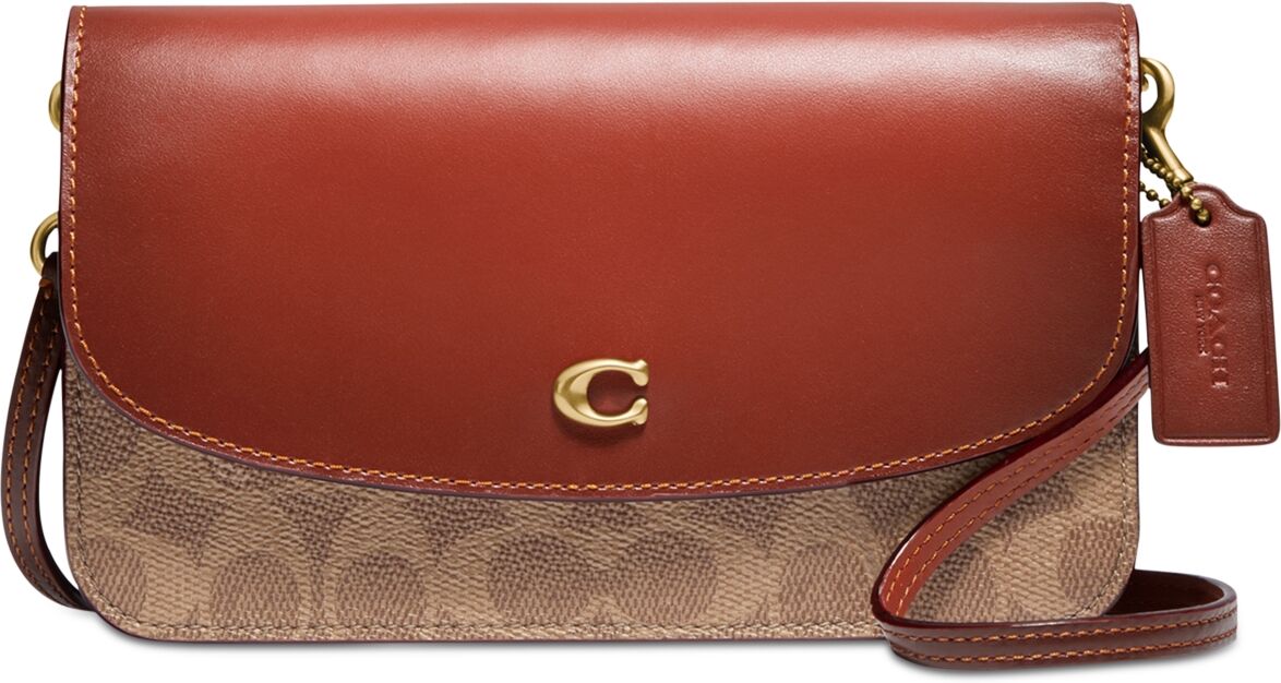 Coach Signature Coated Canvas Hayden Crossbody with Removable Strap - Tan Rust