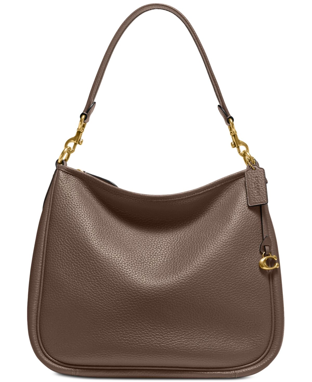 Coach Soft Pebble Leather Cary Shoulder Bag with Convertible Straps - Dark Stone