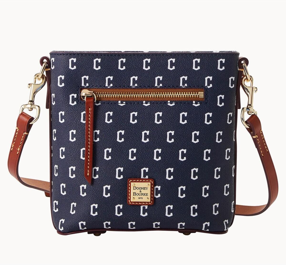 Dooney & Bourke Women's Dooney & Bourke Cleveland Guardians Signature Small Zip Crossbody Purse - Navy