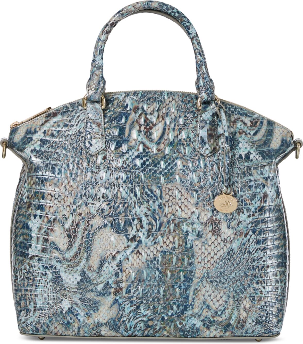 Brahmin Large Duxbury Embossed Leather Satchel - Icy Python Melbourne