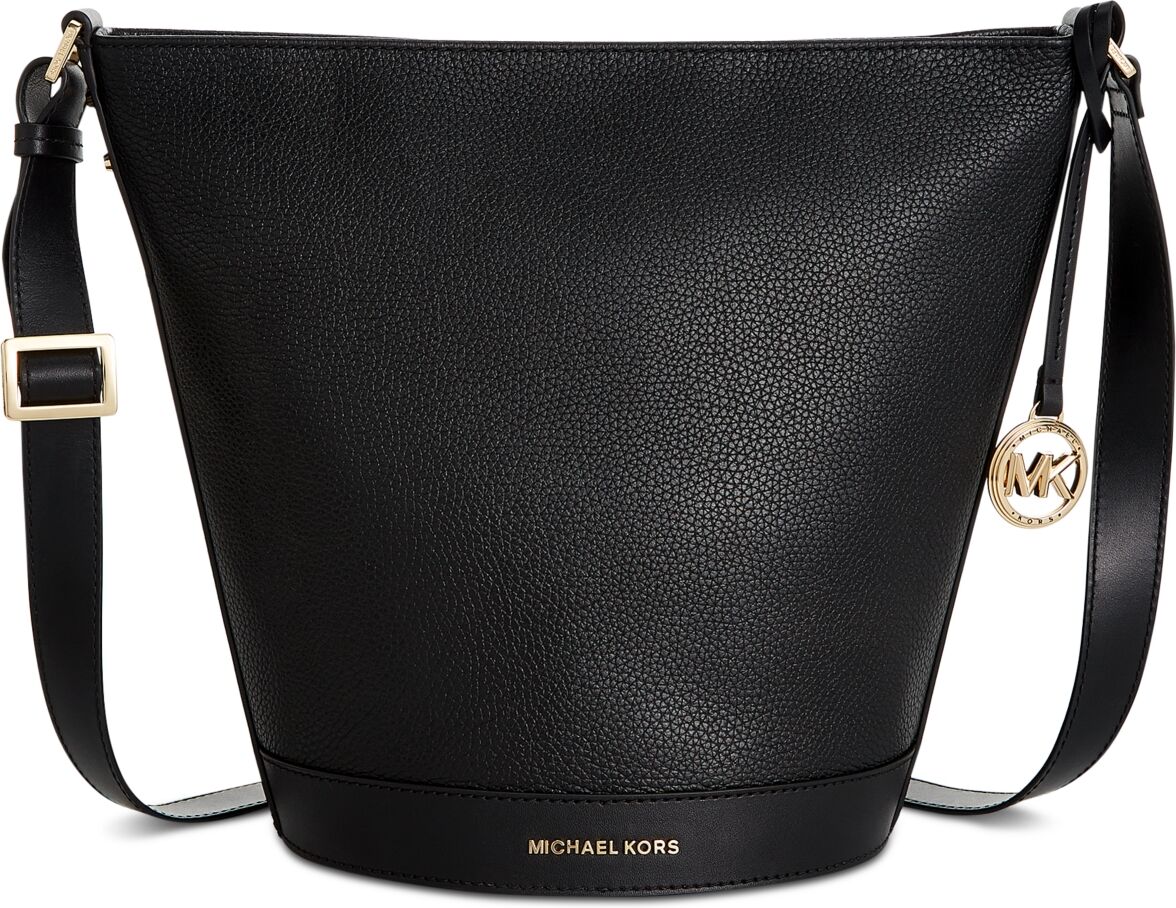 Michael Kors Michael Michael Kors Townsend Medium Top-Zip Leather Bucket Messenger - Black