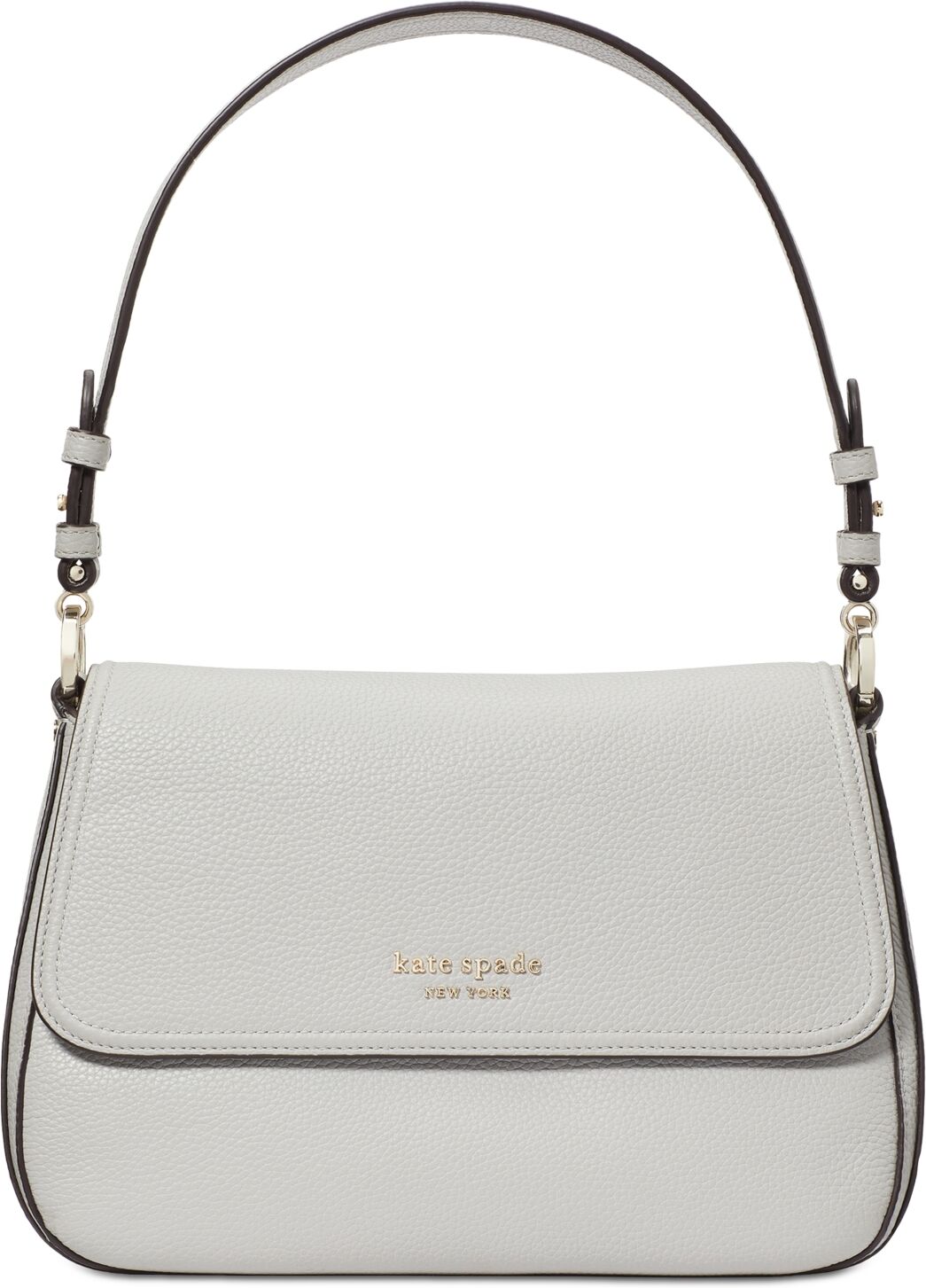 Kate Spade New York Hudson Pebbled Leather Shoulder Bag - Platinum Grey