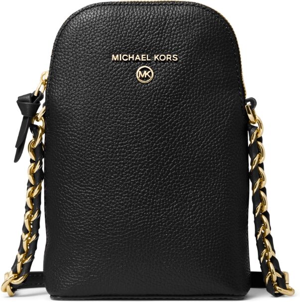 Michael Kors Michael Michael Kors Jet Set Charm North South Chain Leather Phone Crossbody - Black/Gold