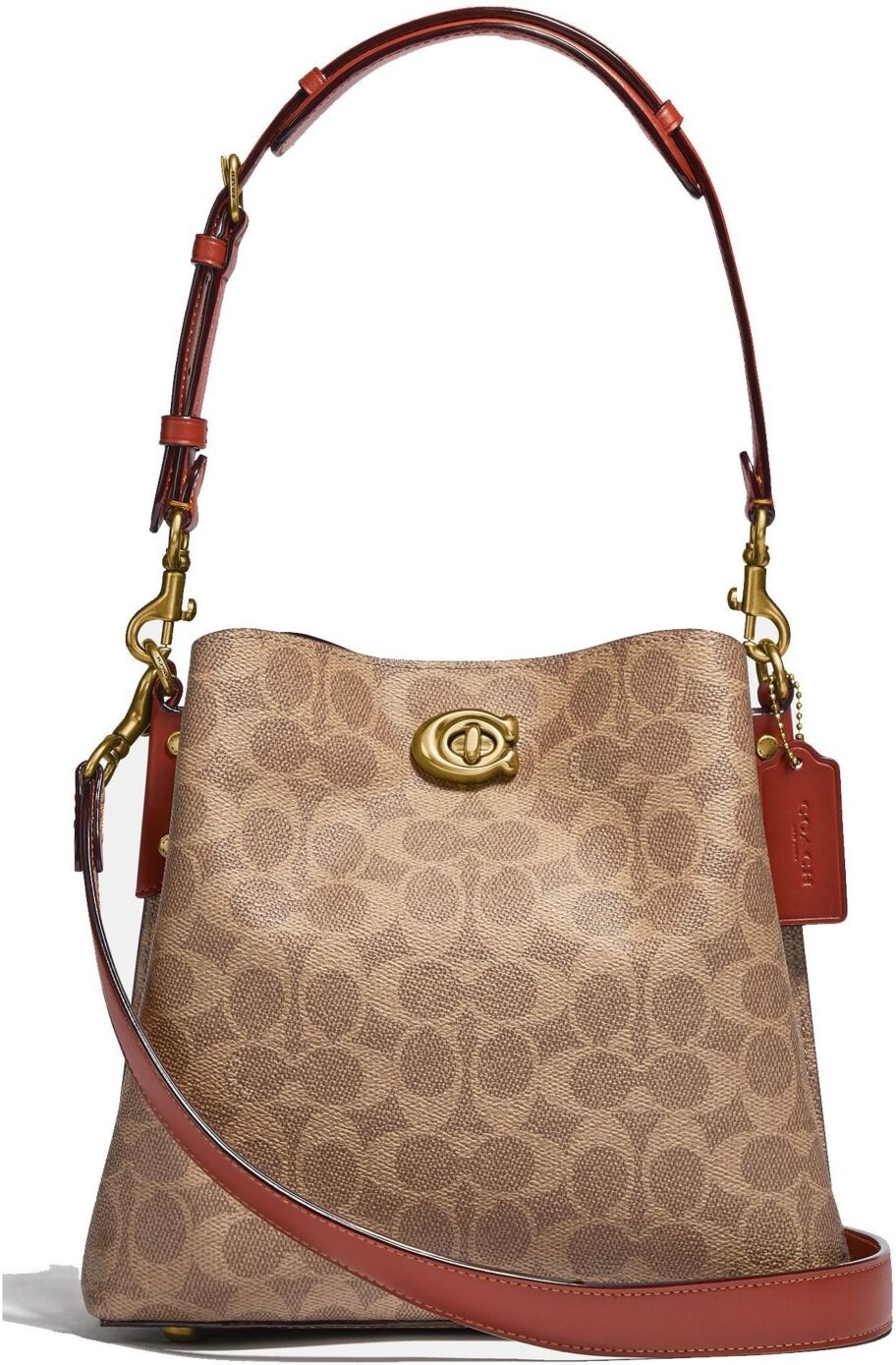 Coach Willow Bucket Bag In Signature Canvas - Tan/Rust