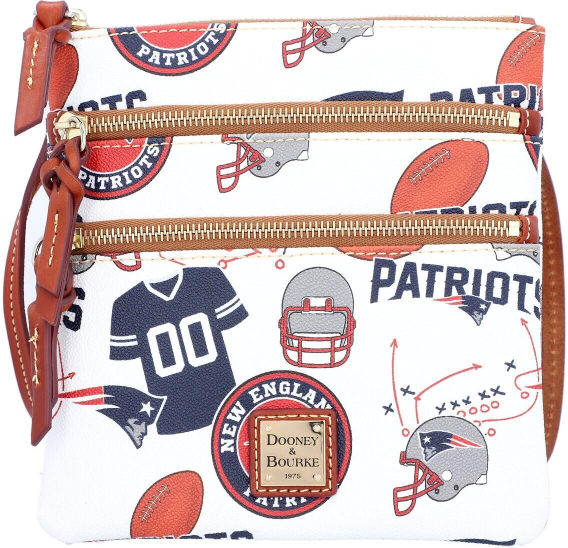 Dooney & Bourke Women's Dooney & Bourke New England Patriots Triple-Zip Crossbody Purse - White Multi