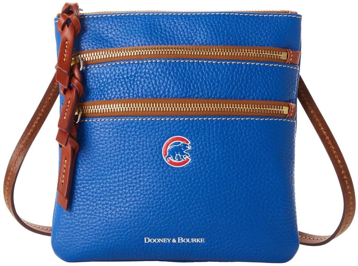 Dooney & Bourke Women's Chicago Cubs Pebble Triple-Zip Core Crossbody Purse