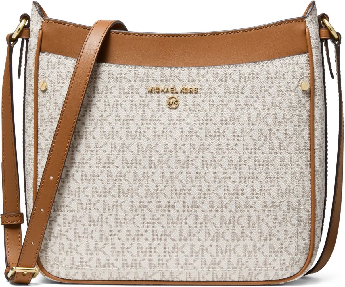 Michael Kors Michael Michael Kors Logo Jet Set Charm Crossbody - Vanilla/acorn