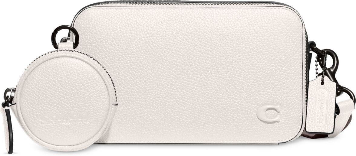 Coach Leather Charter Slim Crossbody with Adjustable Web Strap - Chalk