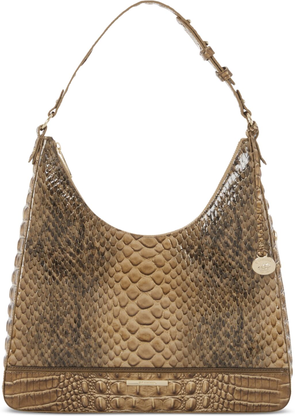 Brahmin Tabitha Mansouri Embossed Leather Medium Shoulder Bag - Macchiato