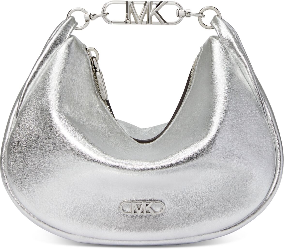 Michael Kors Michael Michael Kors Kendall Small Leather Shoulder Bag - Silver