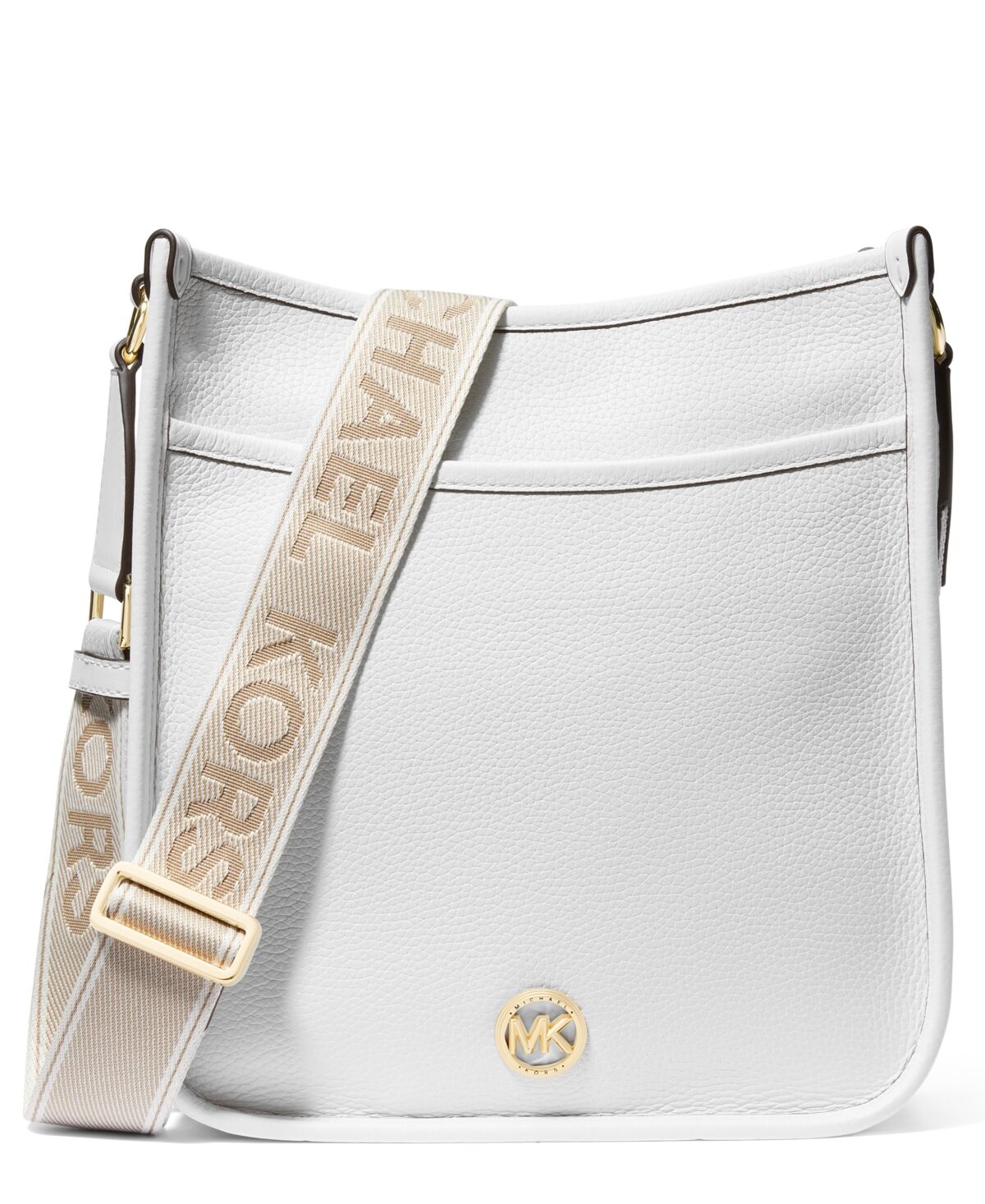 Michael Kors Michael Michael Kors Luisa Leather North South Messenger - Optic White