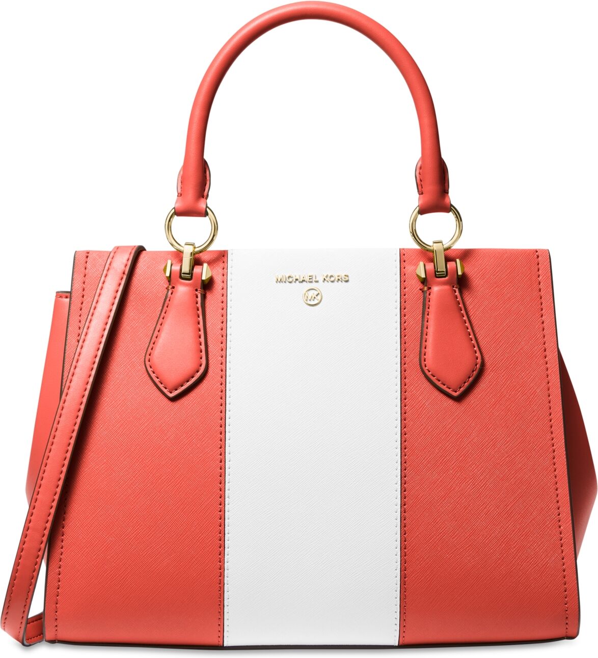 Michael Kors Michael Michael Kors Marilyn Medium Satchel - Spiced Coral/optic White