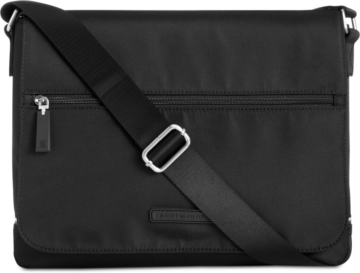 Tommy Hilfiger Men's Alexander Flap-Closure Messenger Bag - Black