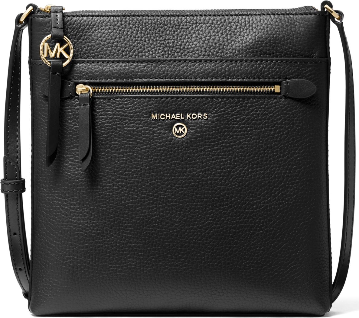 Michael Kors Michael Michael Kors Jet Set Charm Leather Small North South Flat Crossbody - Black