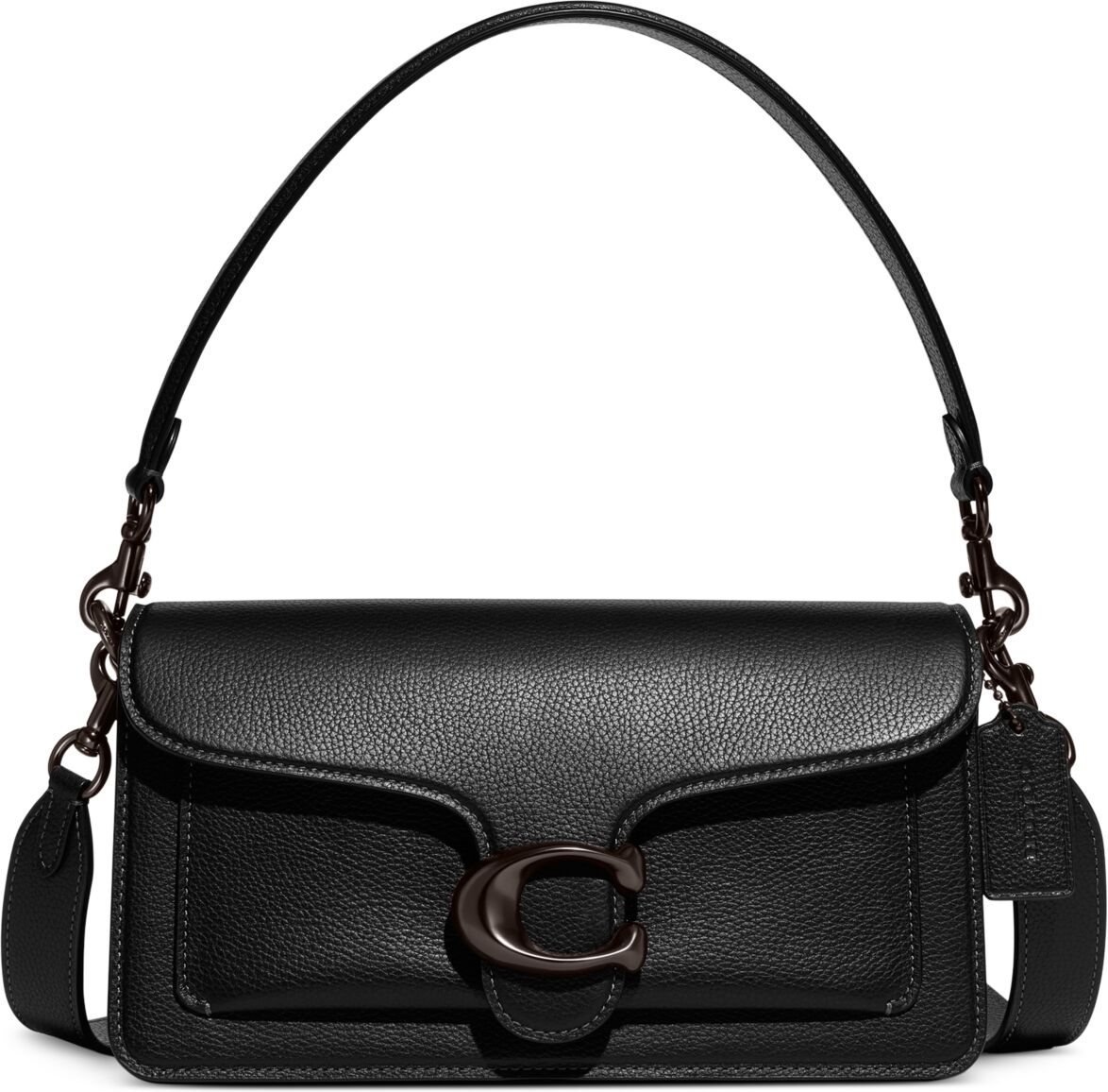 Coach Tabby 26 Polished Pebble Leather Shoulder Bag - Black