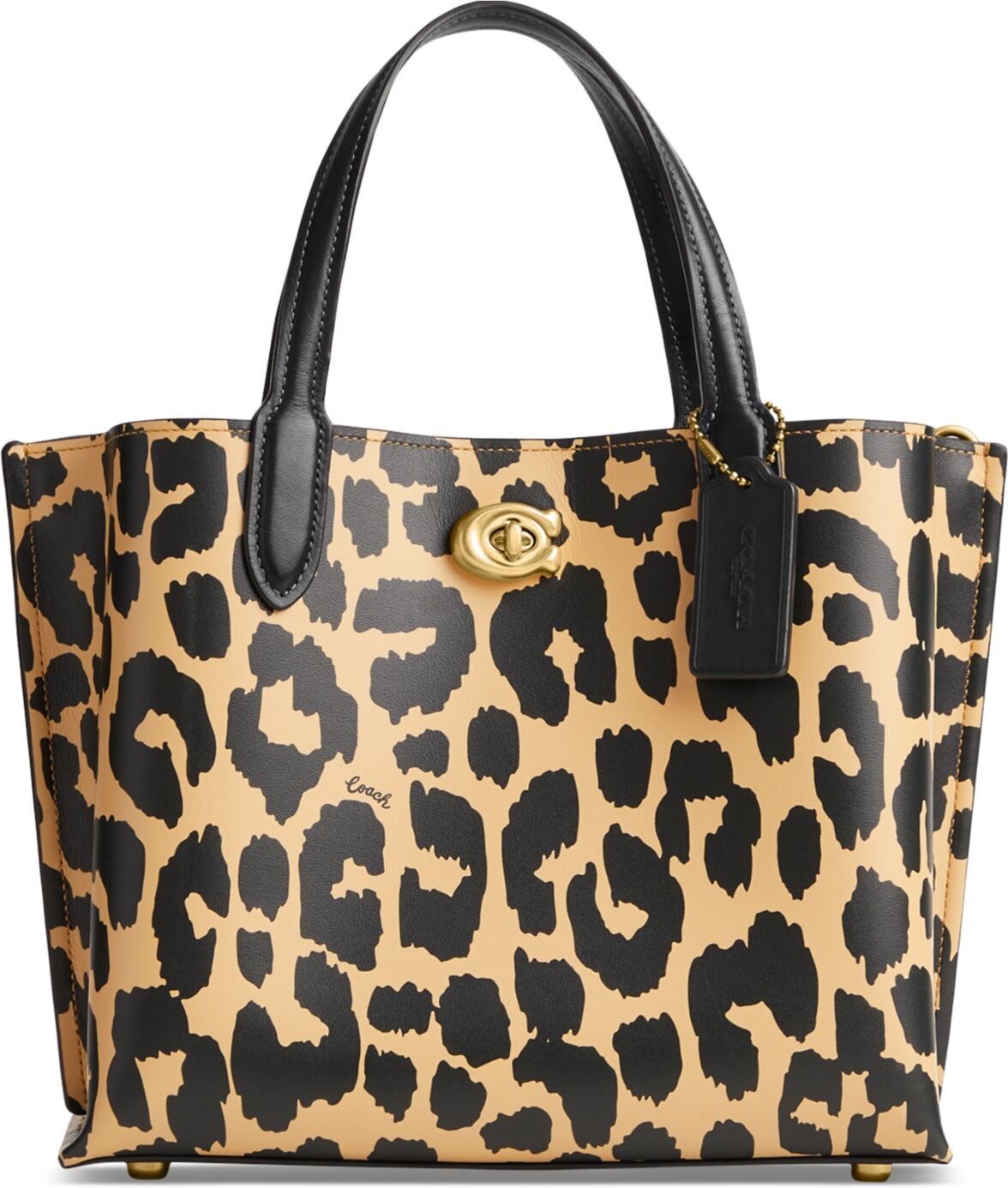 Coach Willow 24 Leopard Print Leather Small Tote - Brown