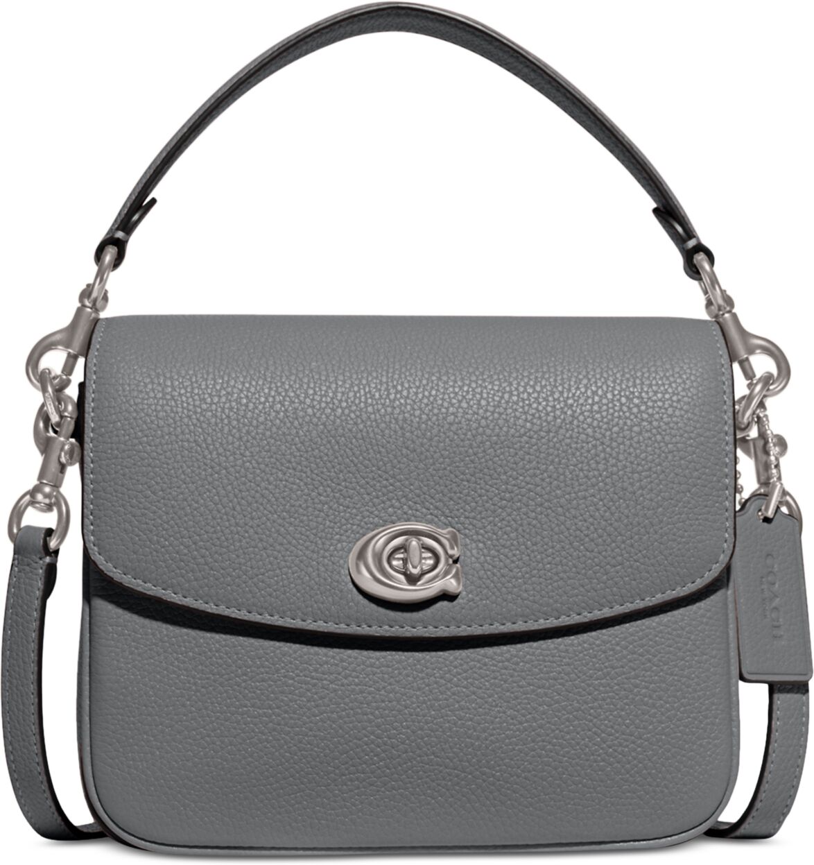 Coach Polished Pebbled Leather Cassie Crossbody 19 - Grey Blue