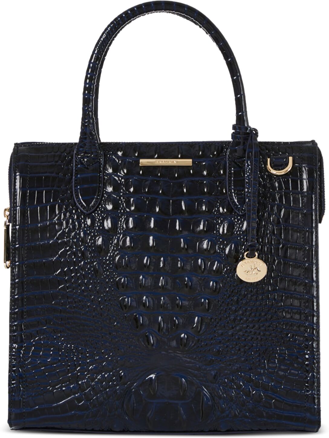 Brahmin Caroline Melbourne Embossed Leather Satchel - Ink Melbourne