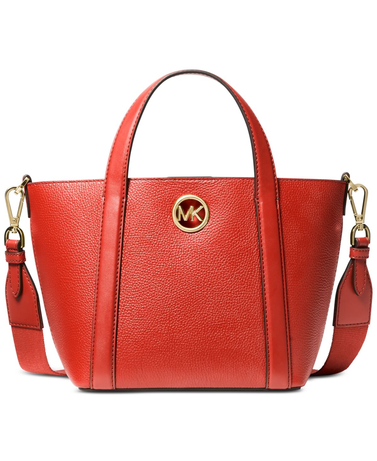 Michael Kors Michael Michael Kors Hadleigh Small Leather Double Handle Tote Crossbody - Brown Terracotta