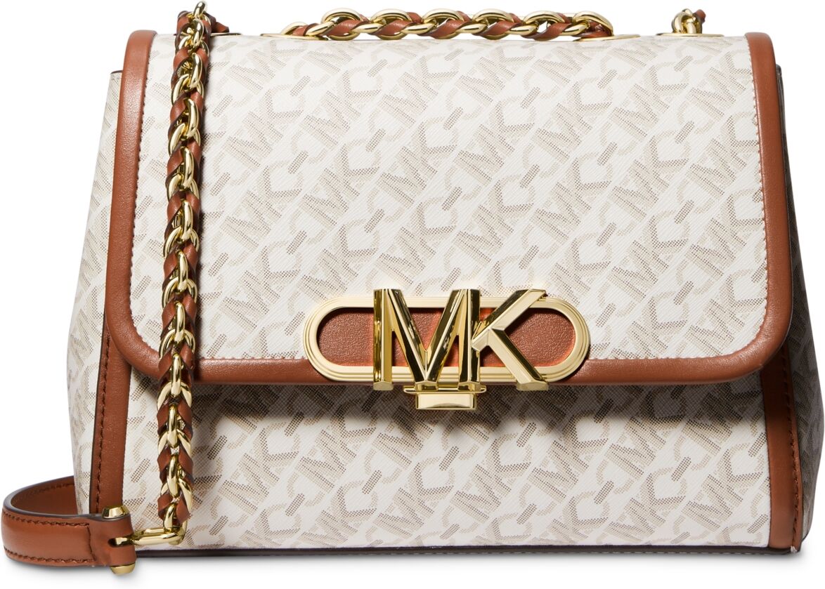 Michael Kors Michael Michael Kors Empire Logo Parker Medium Convertible Chain Shoulder Bag - Vanilla/luggage