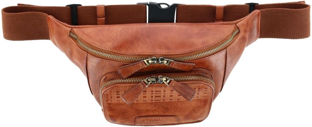 Trafalgar Caelen Leather Adjustable Waist Pack Sling Bag - Cognac