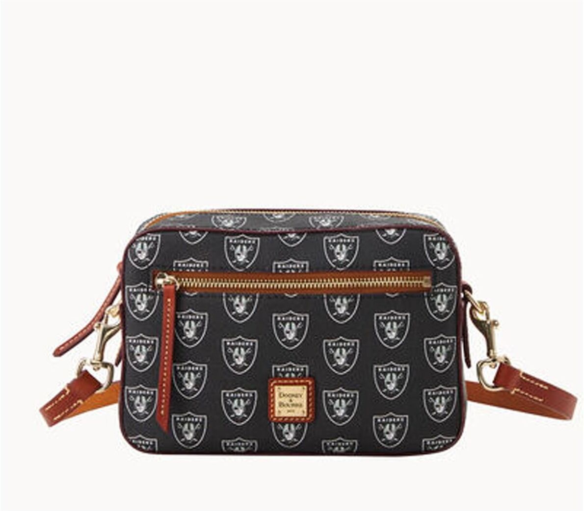 Dooney & Bourke Women's Dooney & Bourke Las Vegas Raiders Signature Camera Zip Crossbody Purse - Black