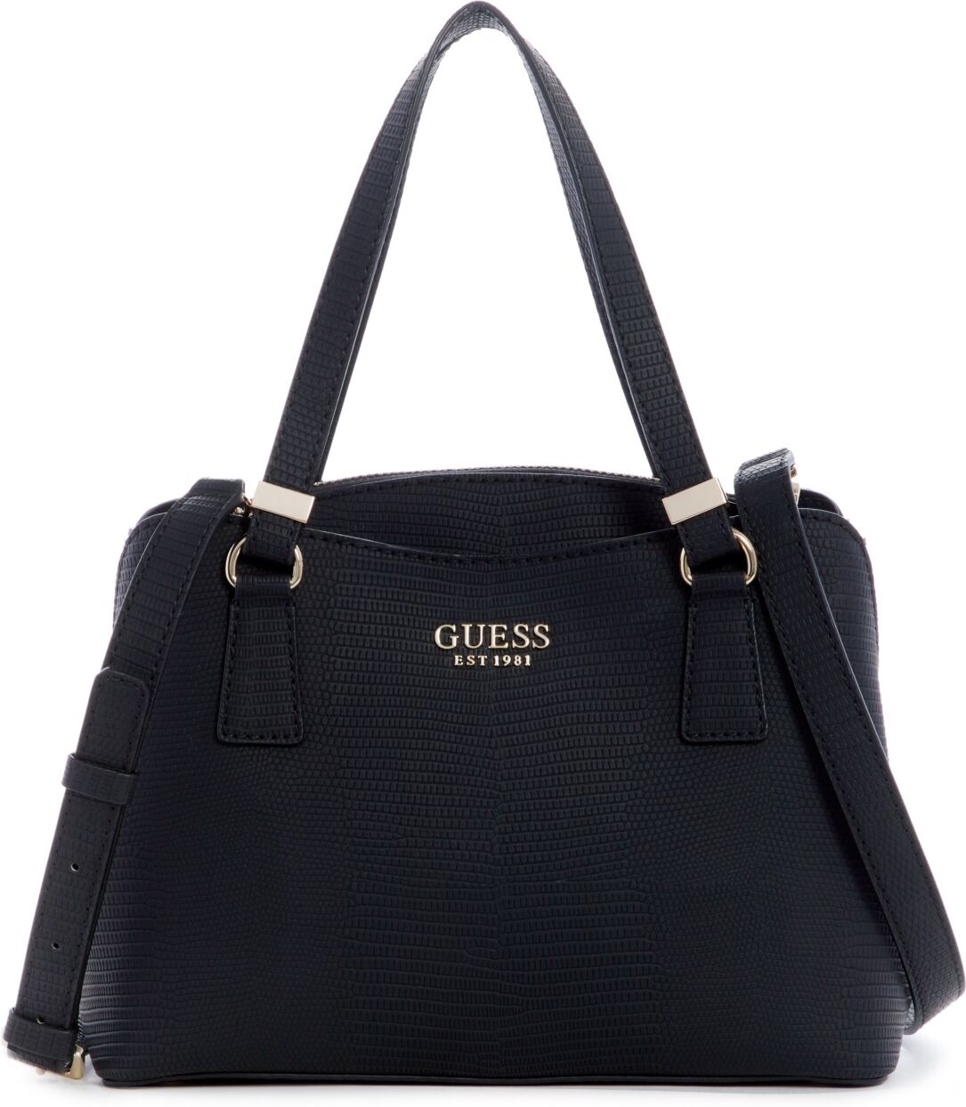 Guess Lyndi Small Triple Compartment Girlfriend Satchel - Black