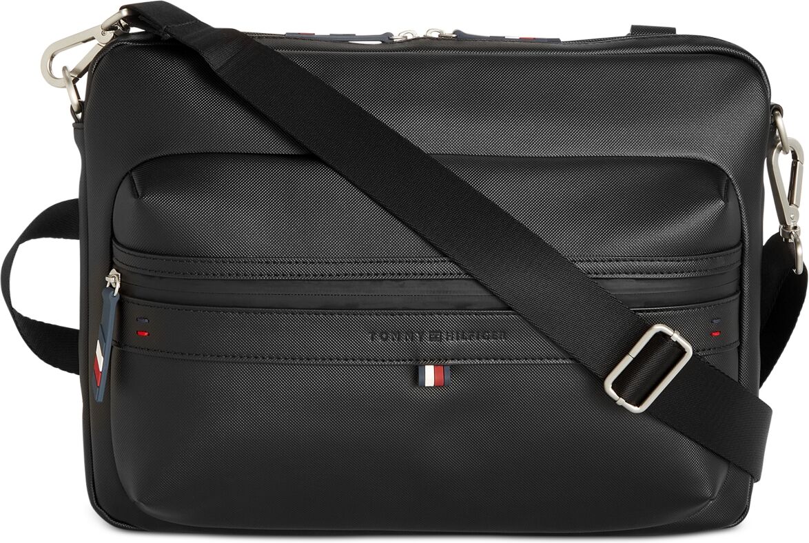 Tommy Hilfiger Men's Leo Logo Embossed Messenger Bag - Black