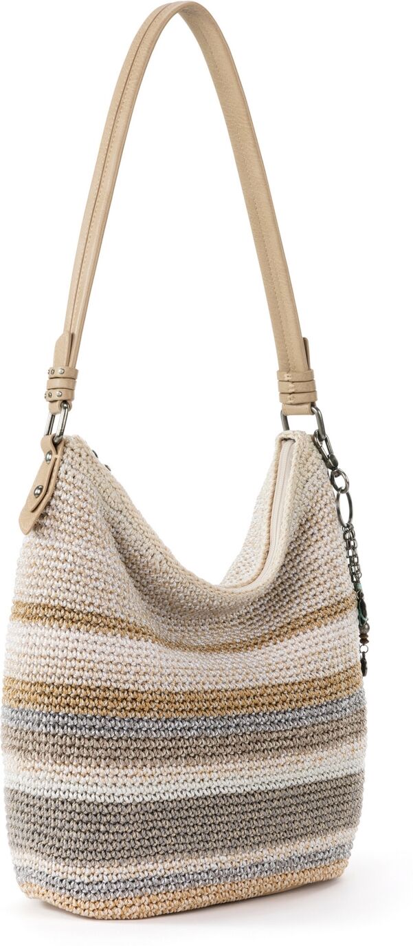 The Sak Sequoia Crochet Hobo Medium Handbag - Sand Stripe