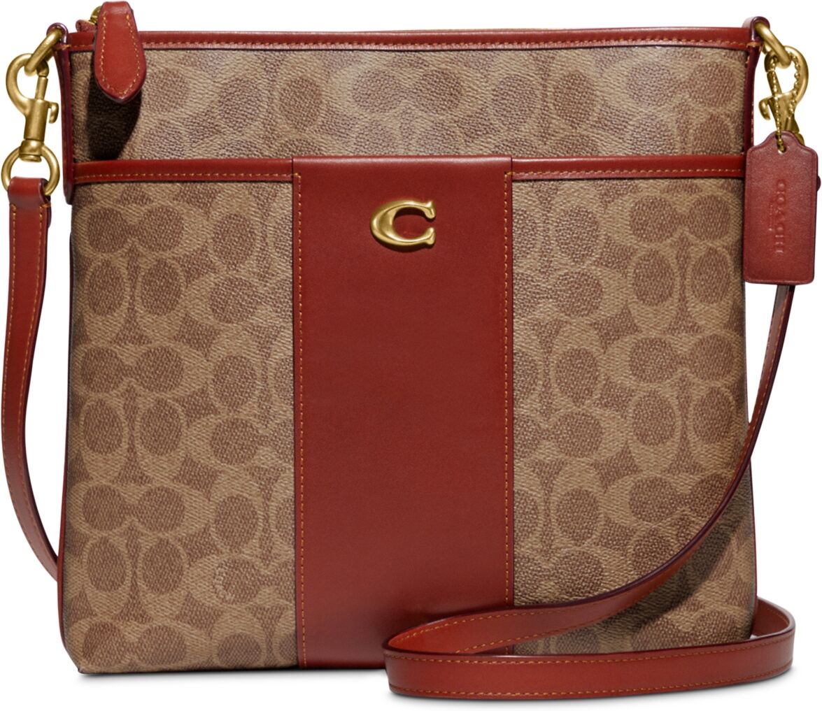 Coach Kitt 26 Crossbody in Signature Coated Canvas - Tan Rust