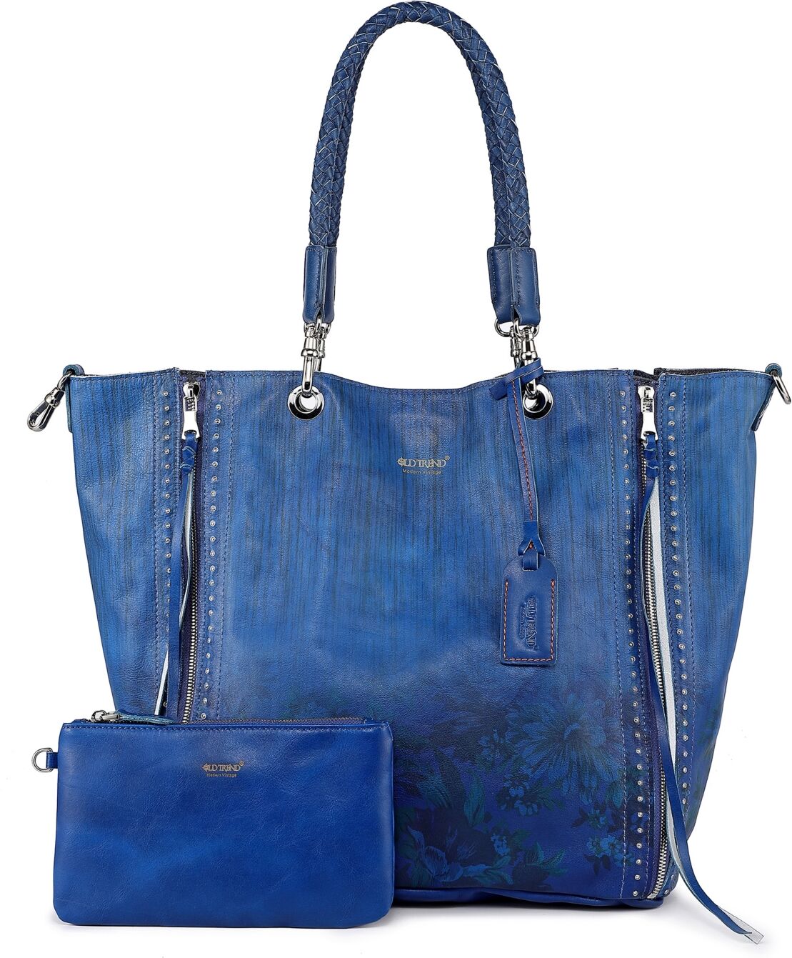 Old Trend Women's Barracuda Hand Painted Clasp Closure Tote Bag - Blue