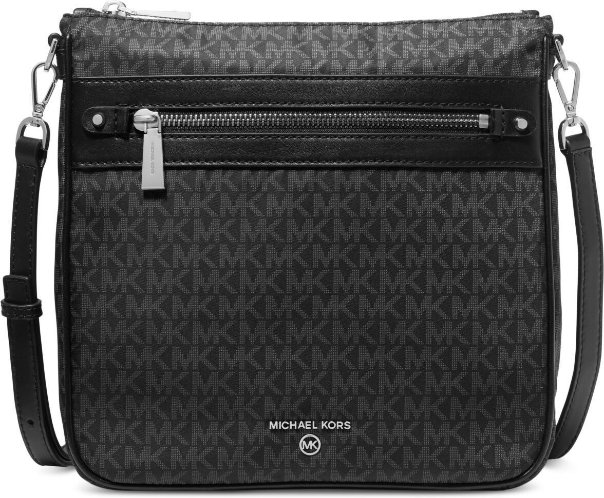 Michael Kors Michael Michael Kors Logo Jet Set Charm Small North South Crossbody - Black/Silver