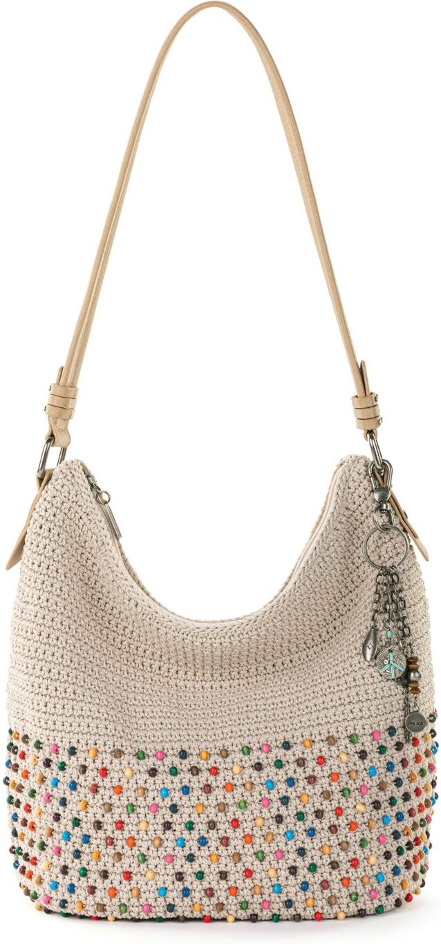 The Sak Sequoia Crochet Hobo Medium Handbag - Ecru Multi Beads