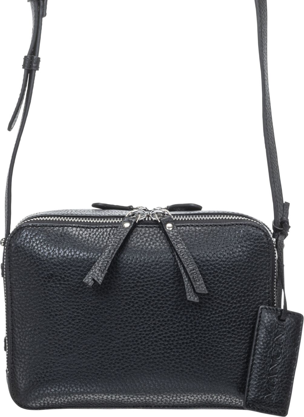 Mancini Women's Pebbled Rachel Camera Style Crossbody Handbag - Black