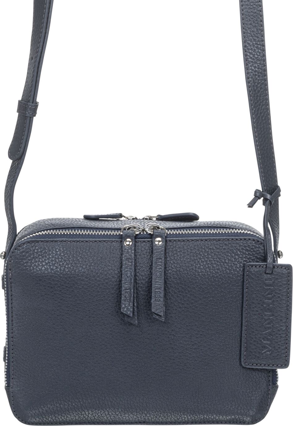 Mancini Women's Pebbled Rachel Camera Style Crossbody Handbag - Navy