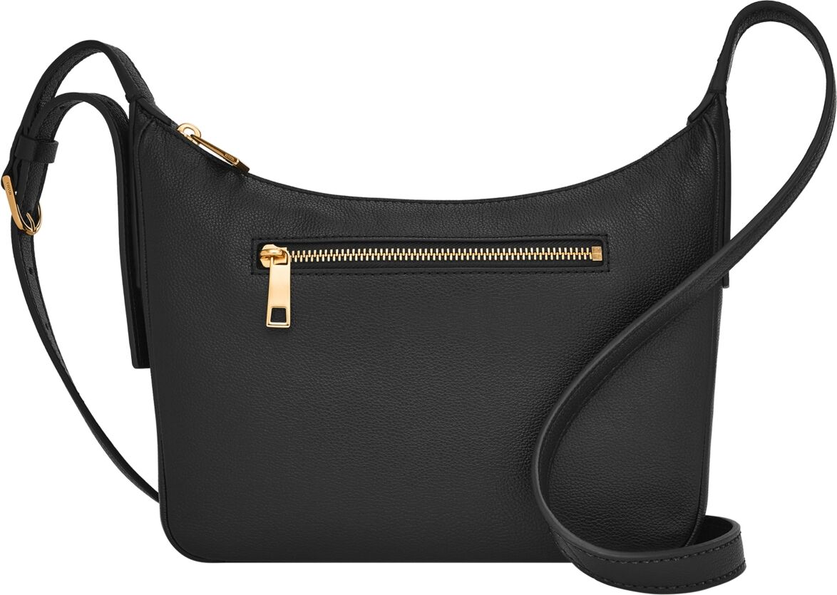 Fossil Cecilia Leather Top Zip Small Crossbody Bag - Black