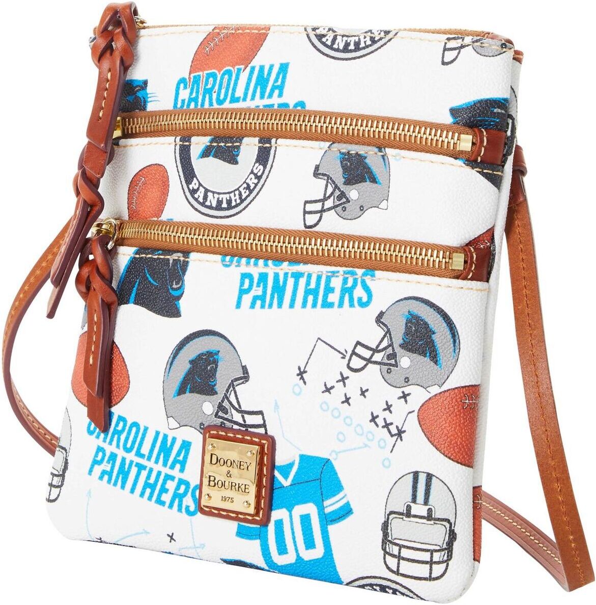 Dooney & Bourke Women's Dooney & Bourke Carolina Panthers Triple-Zip Crossbody Bag - White